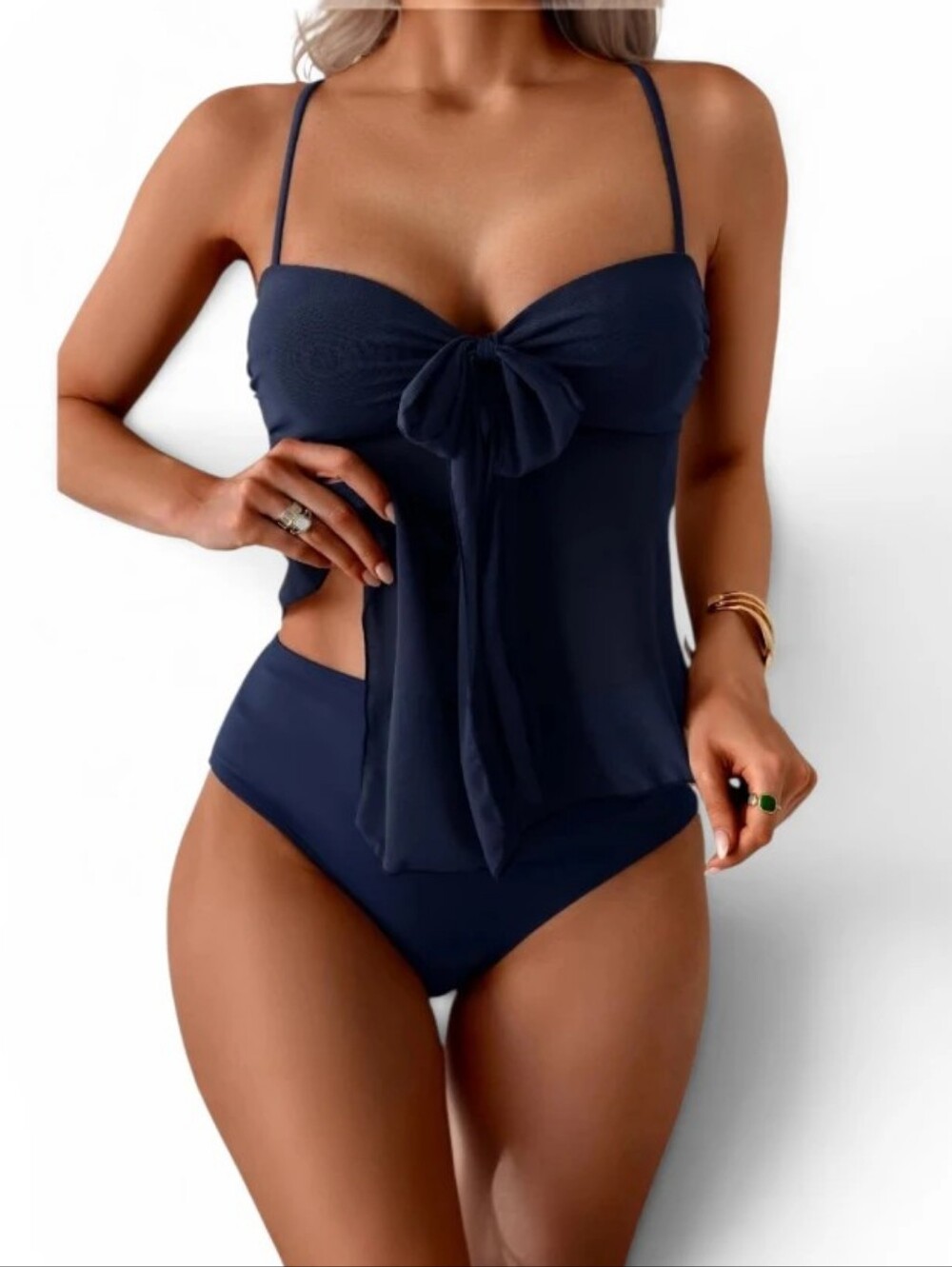 B2PRITY Navy Blue Tankini Swimsuit Set NWT XL